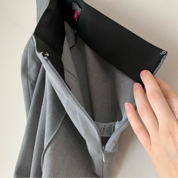 VINCE CAMUTO Gray Elastic Waist Side Zip Skinny Trouser Dress Pants Size 10 - Picture 7 of 9